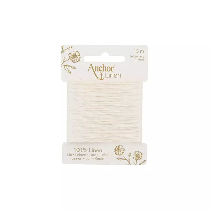 Anchor Linen 15 m - 00001 valkoinen - Anchor Linen kirjontalangat - 4053859430920 - 1