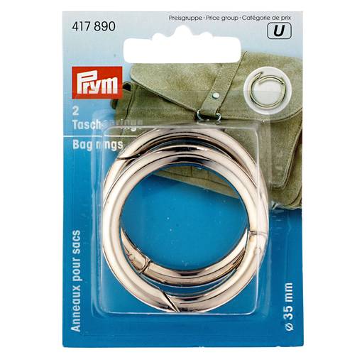 Laukkurengas 35mm hopea 417890 - Napit ja nepparit - 4002274178900 - 1