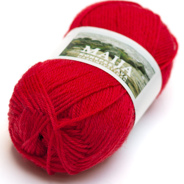 MAIJA - 204 Kirkas punainen - Maija villasek-langat - 7023790312040 - 1