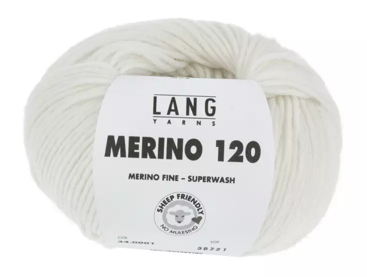 MERINO 120 - 01 valkoinen - Merino 120 villalangat - 7611862000010 - 1