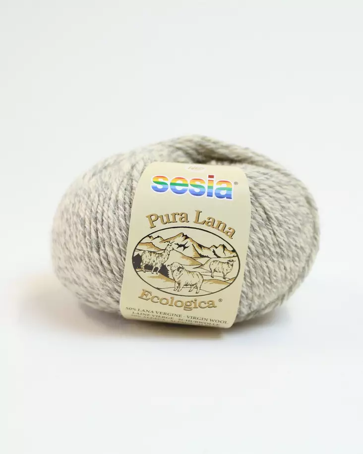 Pura Lana Ecologica - 605 helmenharmaakirjava - Sesia Lana Ecologica - alpakkalangat - 8032868091700 - 1