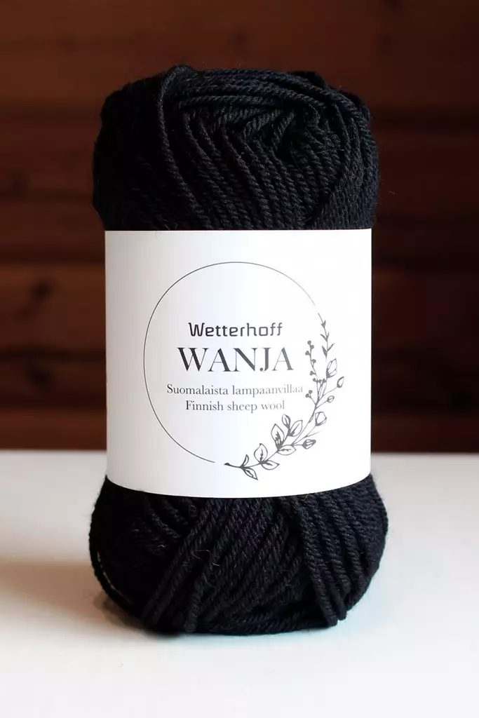 Wetterhoff Wanja suomalainen villalanka, musta - Wanja villalangat - 114150 - 2