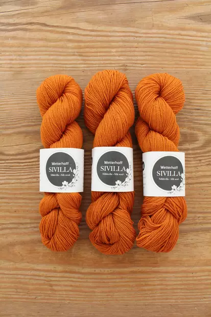 Sivilla - 4901 oranssi 50 g - Sivilla silkkivillalangat 50x4 - 4901 - 2