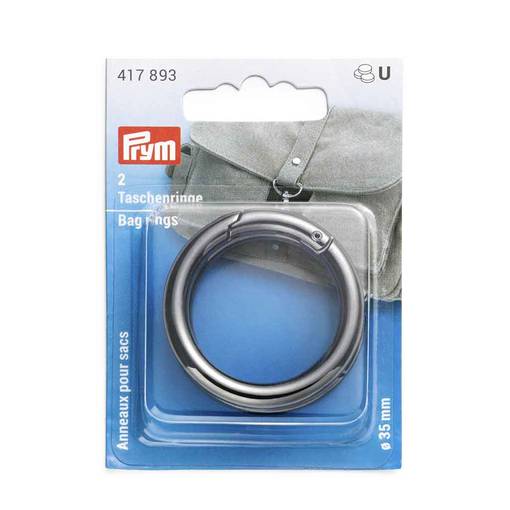 Laukkurengas 35mm tumma hopea 417893 - Napit ja nepparit - 4002274178931 - 1