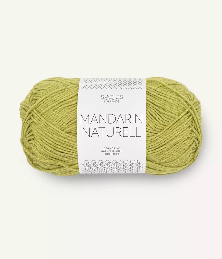 Mandarin Naturell - 9825 lime poistuva - Mandarin Naturell puuvillalangat - 7039560320511 - 1