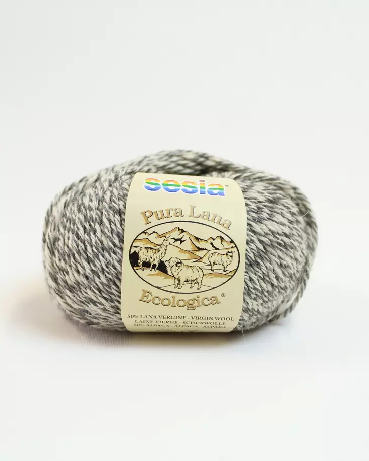 Pura Lana Ecologica - 610 vaaleanharmaakirjava - Sesia Lana Ecologica - alpakkalangat - 8032868091731 - 1