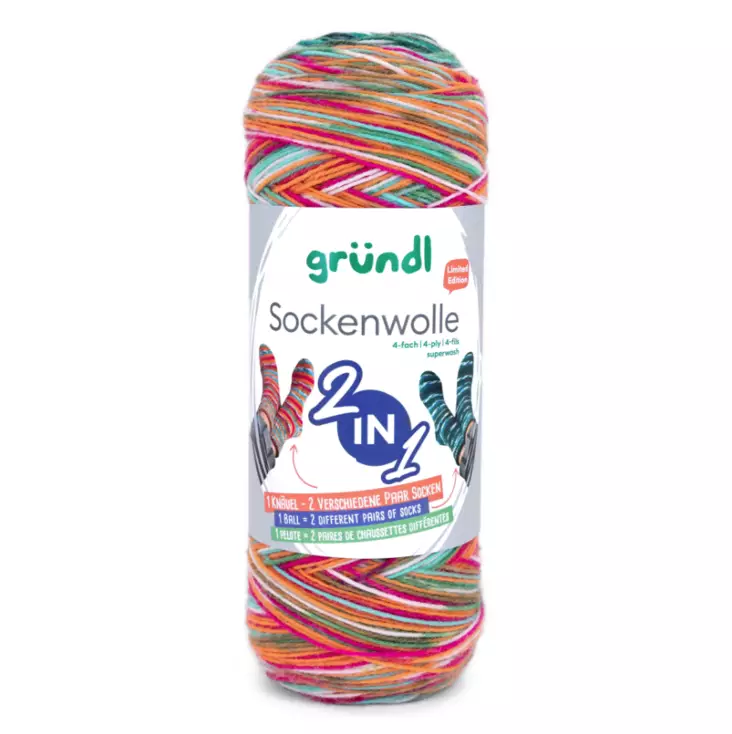 Gründl Sockenwolle 2 in 1 - sukkalanka - Sockenwolle 2 in 1 - sukkalanka - 7001 - 1