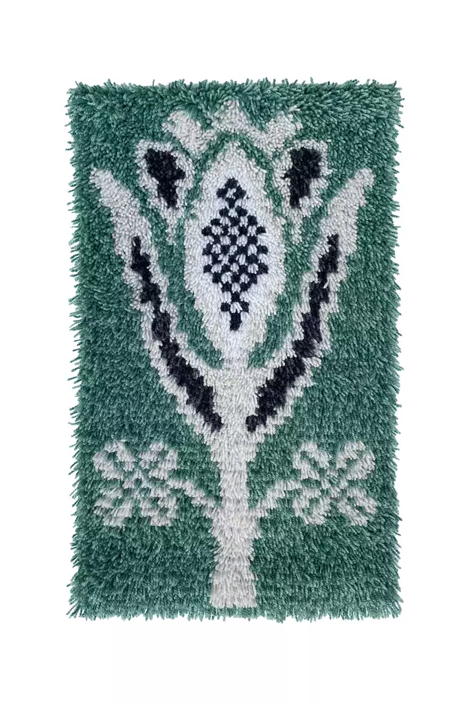 Tulppaanidamasti - ryijy 35 x 55 cm, vihreä Tulppaani - Ryijypaketit - 333300111 - 1