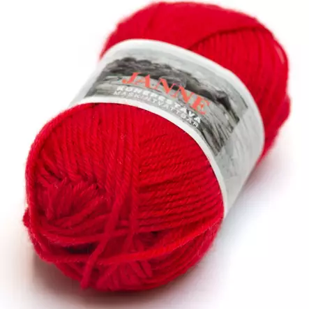 JANNE - 404 Kirkas punainen - Janne villasek-langat - 7023790334042 - 1