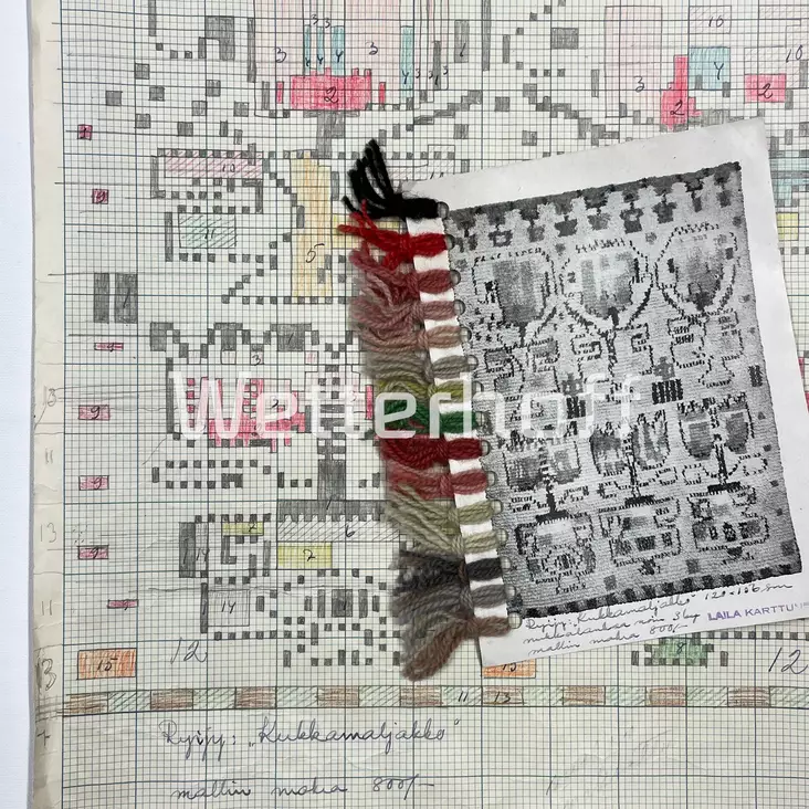 Kukkamaljakko - ryijy - Vanhat ryijymallit - käyttöoikeus - 2250032 - 1