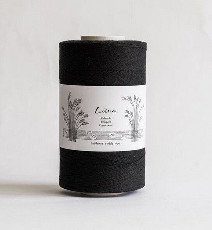 Liina kalalanka 6-säik - 80 musta - Kalalanka puuvillalangat - 6420616120802 - 1