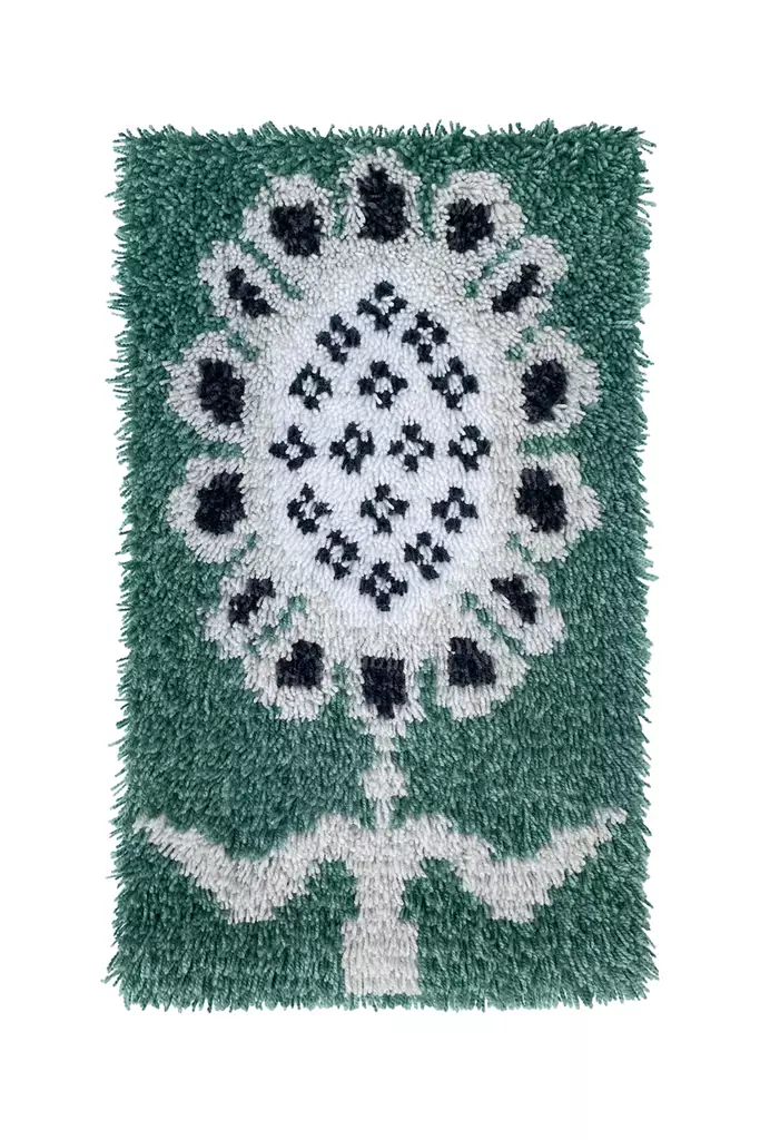 Tulppaanidamasti - ryijy 35 x 55 cm, vihreä Auringonkukka - Ryijypaketit - 333300112 - 1