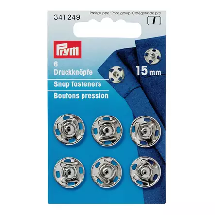 Neppari 11mm 12kpl hopea - Napit ja nepparit - 4002273412463 - 1