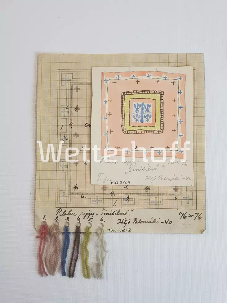 Sinisilmä - Pikku ryijy - Vanhat ryijymallit - käyttöoikeus - 2250003 - 1