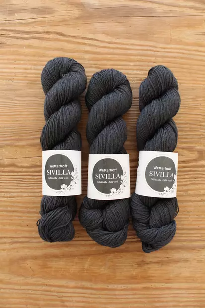 Sivilla - 4934 grafiitinharmaa 50 g - Sivilla silkkivillalangat 50x4 - 4934 - 2