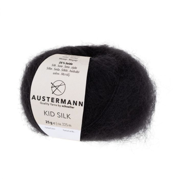 KID SILK - 02 musta - Kid Silk mohairlangat - 4014816191704 - 1
