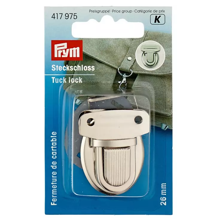 Laukkulukko hopea 26mm 417975 - Napit ja nepparit - 4002274179754 - 1