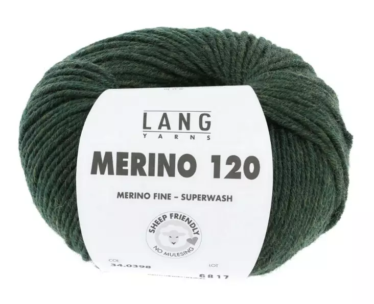 MERINO 120 - 398 vihreä mel. - Merino 120 villalangat - 7611862072024 - 1