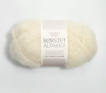 Borstet Alpakka - 1012 luonnonvalkoinen - Borstet Alpakka alpakkalangat - 7039560780025 - 1