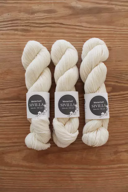 Sivilla - 4935 valkoinen 50 g - Sivilla silkkivillalangat 50x4 - 4935 - 2