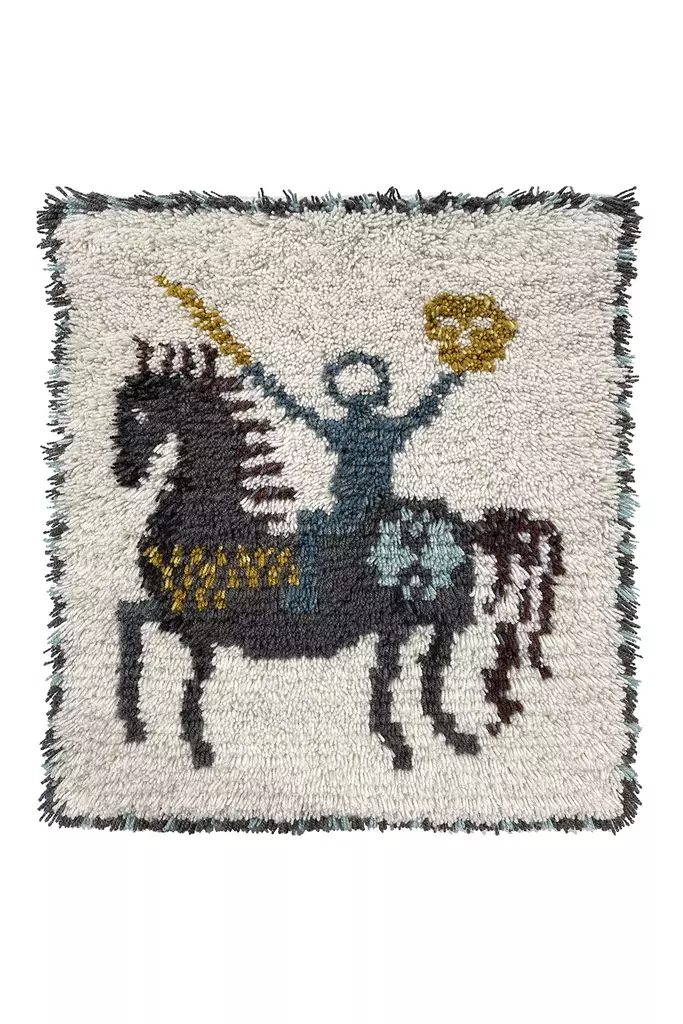 Ratsastaja, miekka ja kilpi - ryijy - 54 x 55 cm - Ryijypaketit - 333300115 - 1