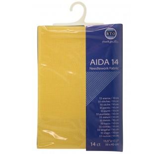 AIDA 14 002 KELTAINEN 39X45CM - Kirjontakankaat - 4603643130866 - 1