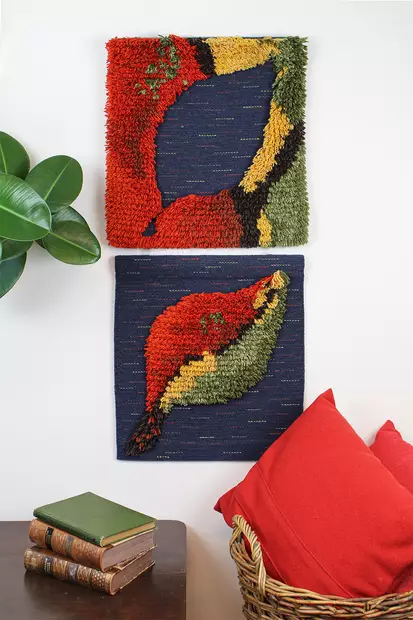 Irronnut Lehti - ryijy - 2 kpl 45 x 48 cm - Ryijypaketit - 333300016 - 2