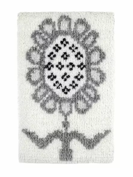 Tulppaanidamasti - ryijy 35 x 55 cm, valkoinen Auringonkukka - Ryijypaketit - 333300106 - 1