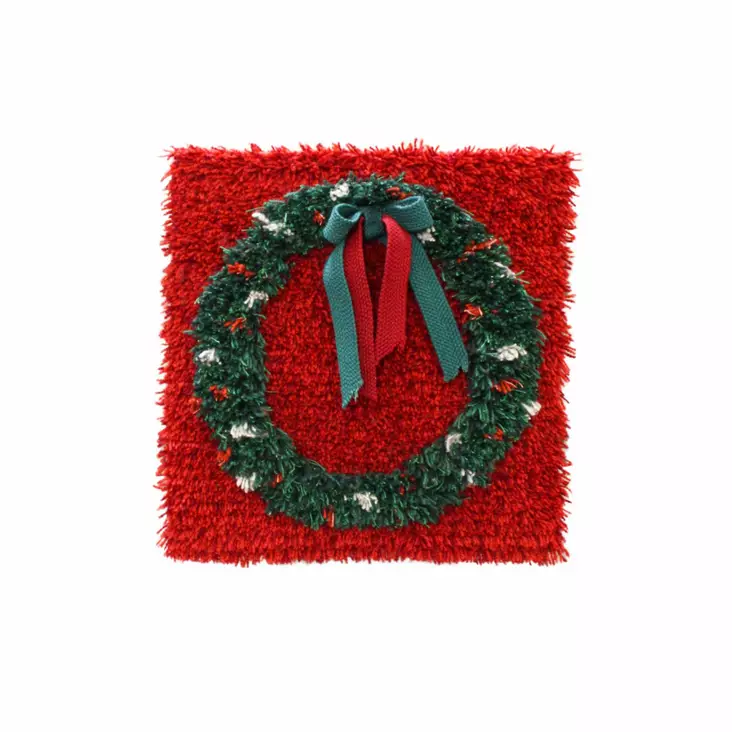 Joulukranssi - ryijy 35 x 35 cm - Ryijypaketit - 970116 - 1