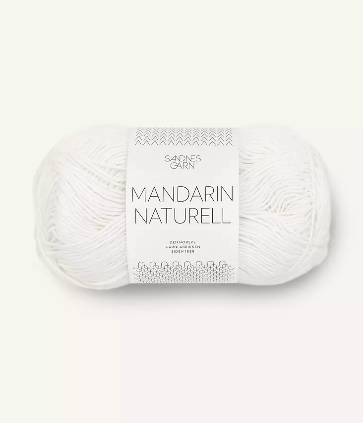 Mandarin Naturell - 1001 valkoinen - Mandarin Naturell puuvillalangat - 7039560320016 - 1