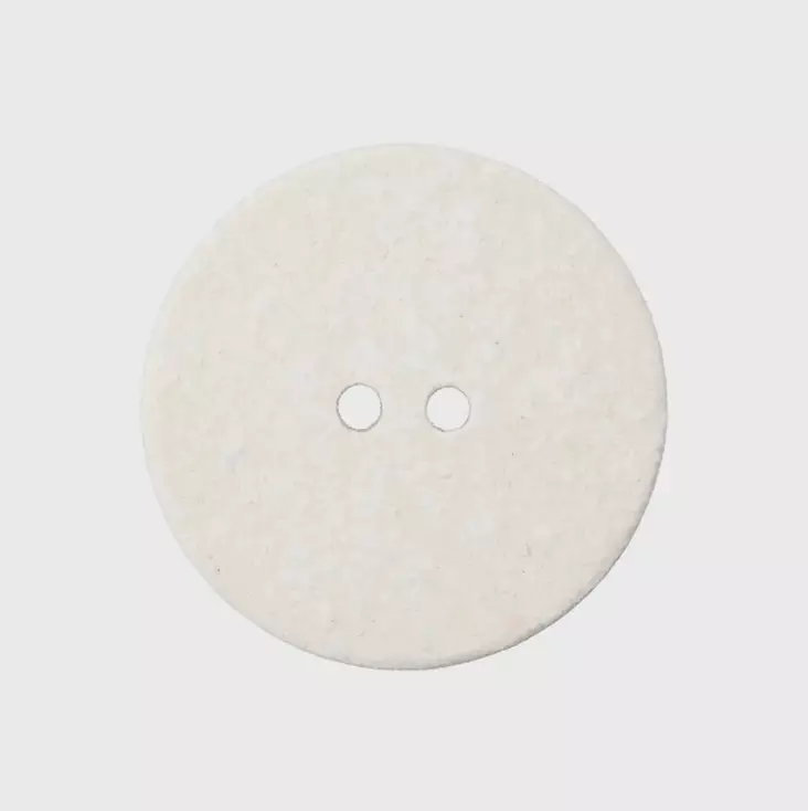 NAPPI KIERRÄTETTY PUUVILLA 20MM SILEÄ - 14 valkoinen - Napit ja nepparit - 4006440117786 - 1