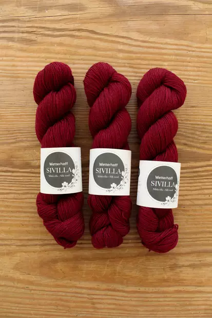 Sivilla - 4917 viininpunainen 50 g - Sivilla silkkivillalangat 50x4 - 4917 - 2