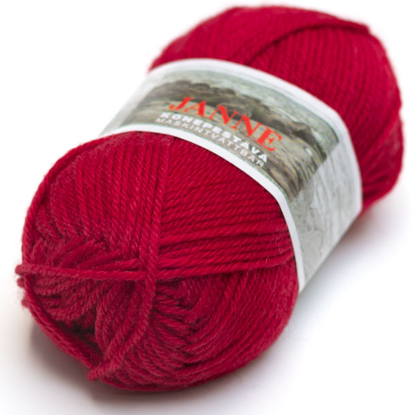 JANNE - 409 Tummanpunainen - Janne villasek-langat - 7023790334097 - 1