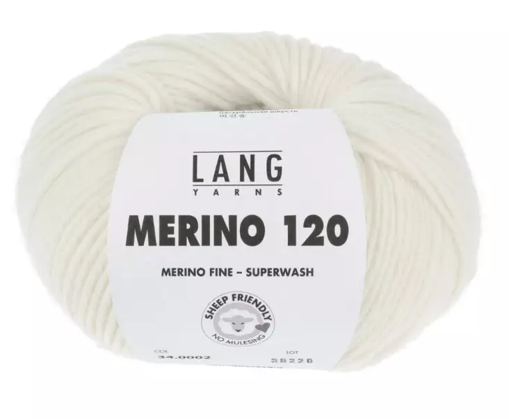 MERINO 120 - 02 luonnonvalkoinen - Merino 120 villalangat - 7611862000027 - 1