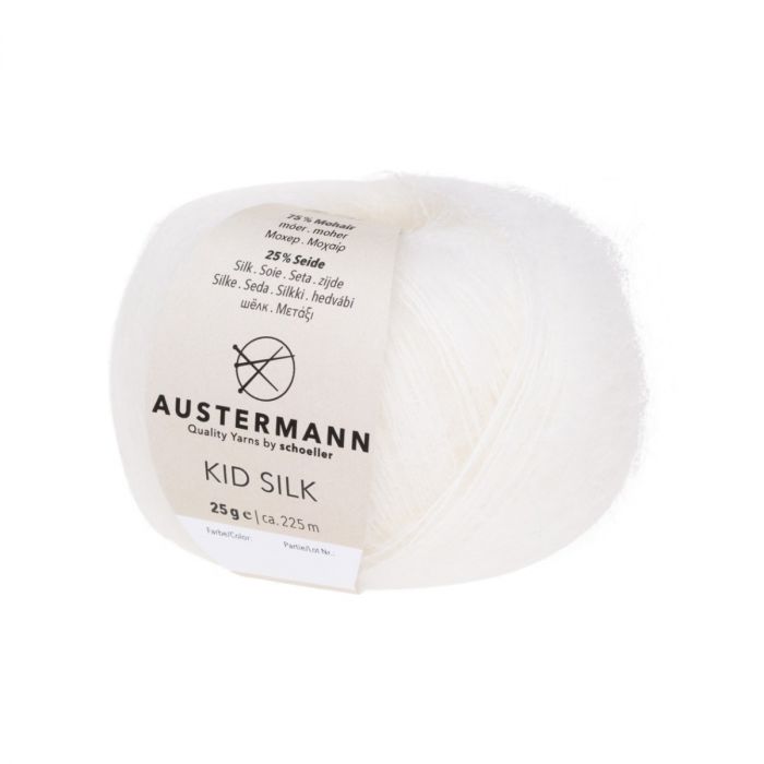 KID SILK - 01 valkoinen - Kid Silk mohairlangat - 4014816191698 - 1
