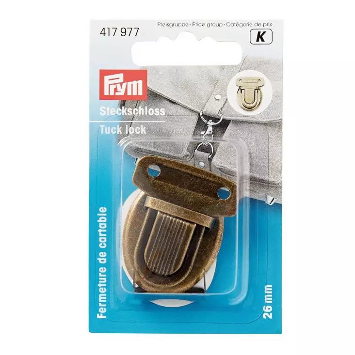 Laukkulukko antiikkimessinki 26mm 417977 - Napit ja nepparit - 4002274179778 - 1