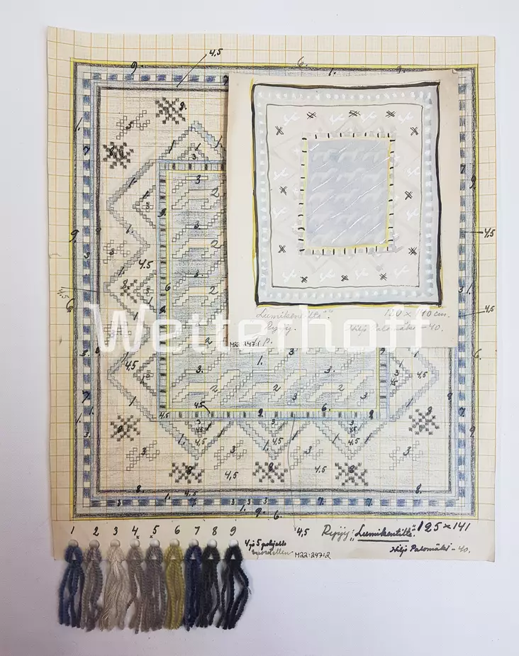 Lumikentiltä - ryijy - Vanhat ryijymallit - käyttöoikeus - 2250019 - 1