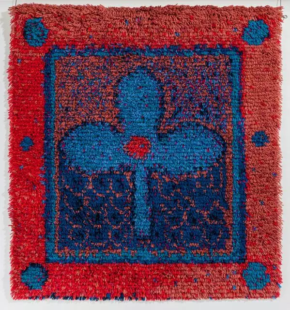 Jänönapila punainen - ryijy - 81 x 81 cm - Ryijypaketit - 333300019 - 1